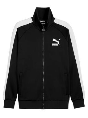 Puma Black Jacket with White Shoulder Stripes